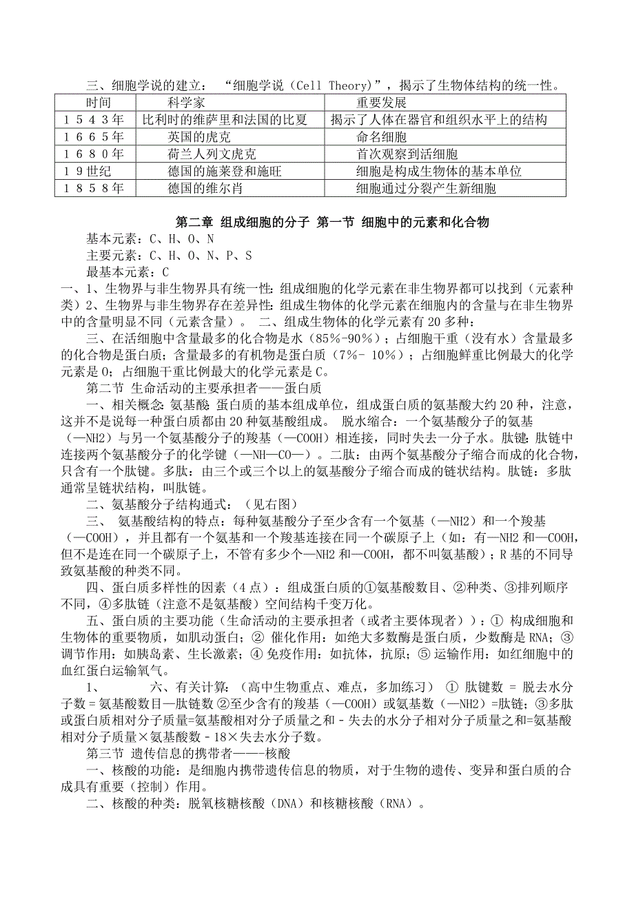 高一生物必修1----第一、二单元知识点总结_第3页