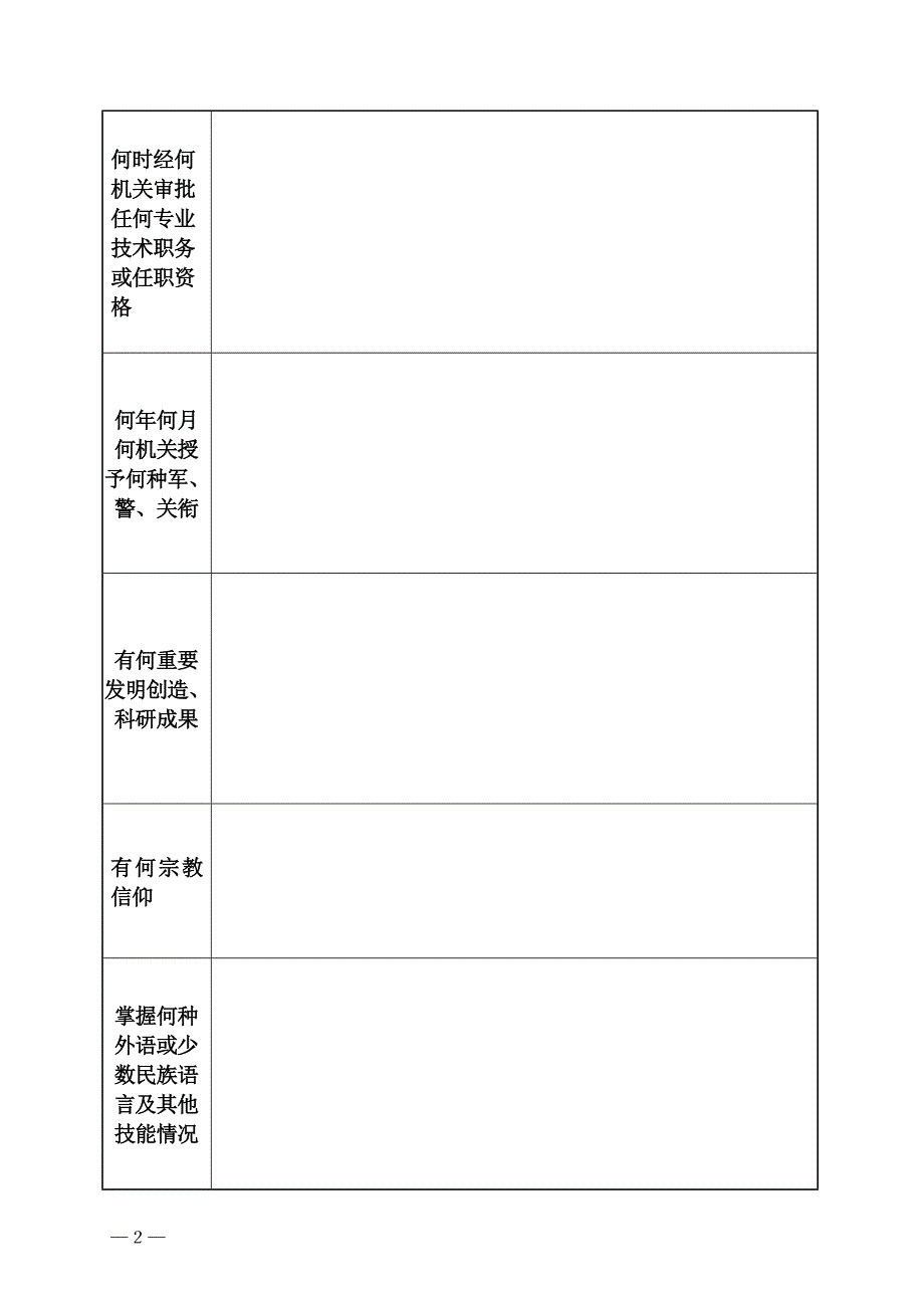 2015年版干部履历表(最新版)_第3页