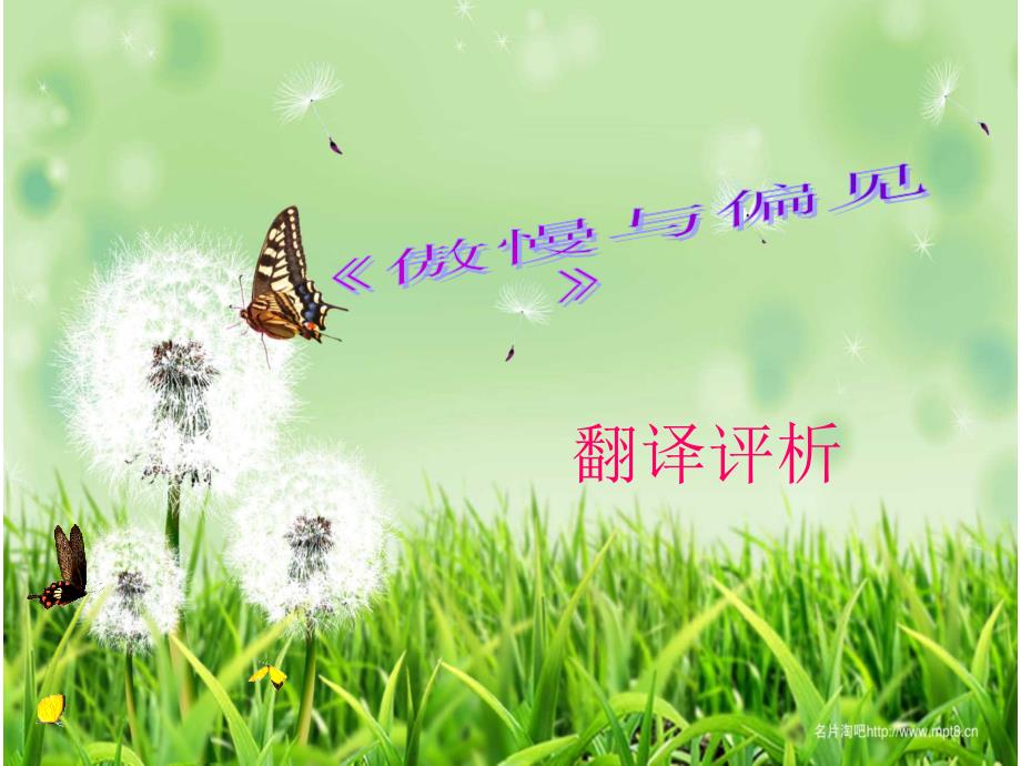 《傲慢与偏见》翻译批评与赏析_第1页