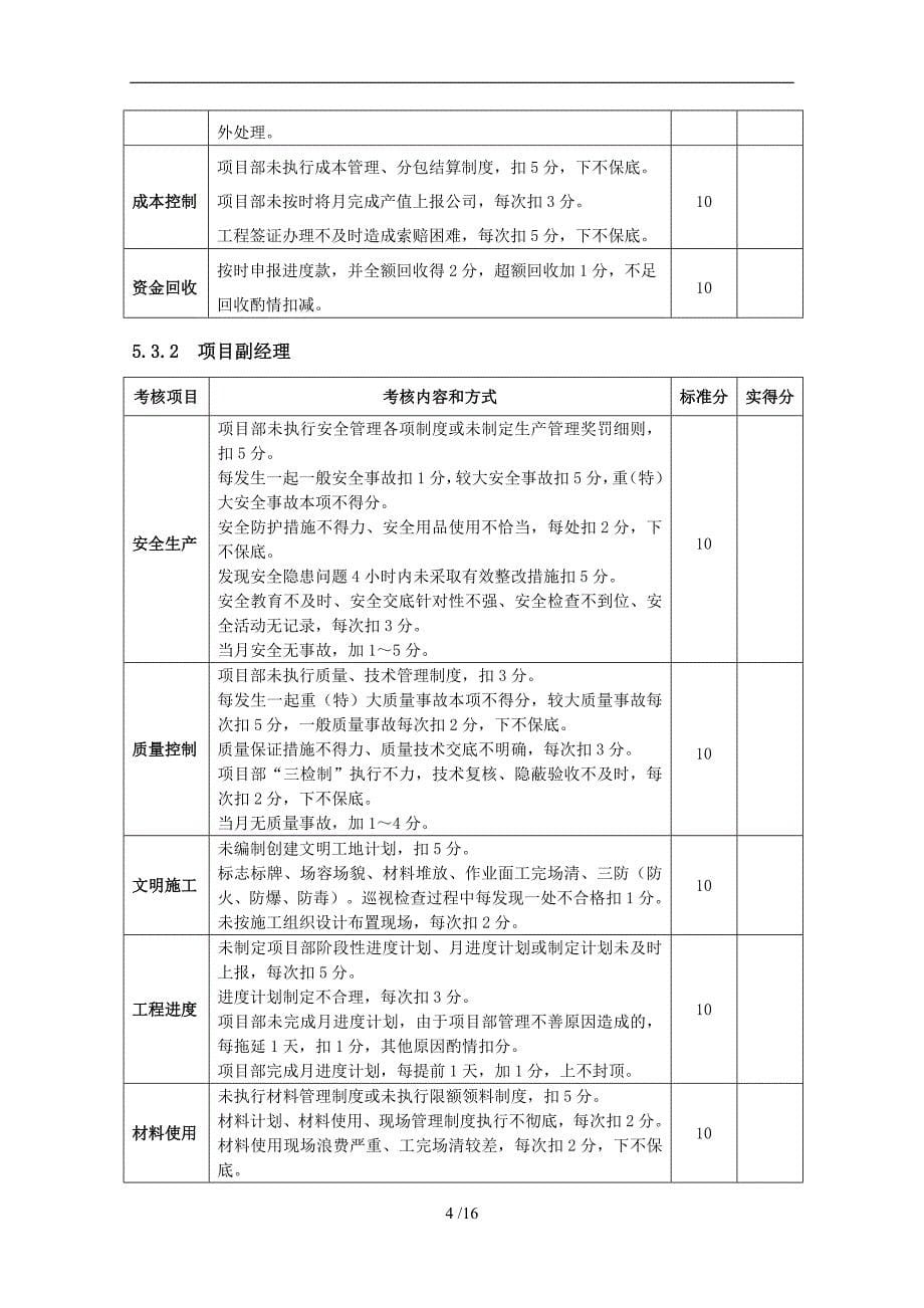 建筑企业项目管理人员考核办法_第5页