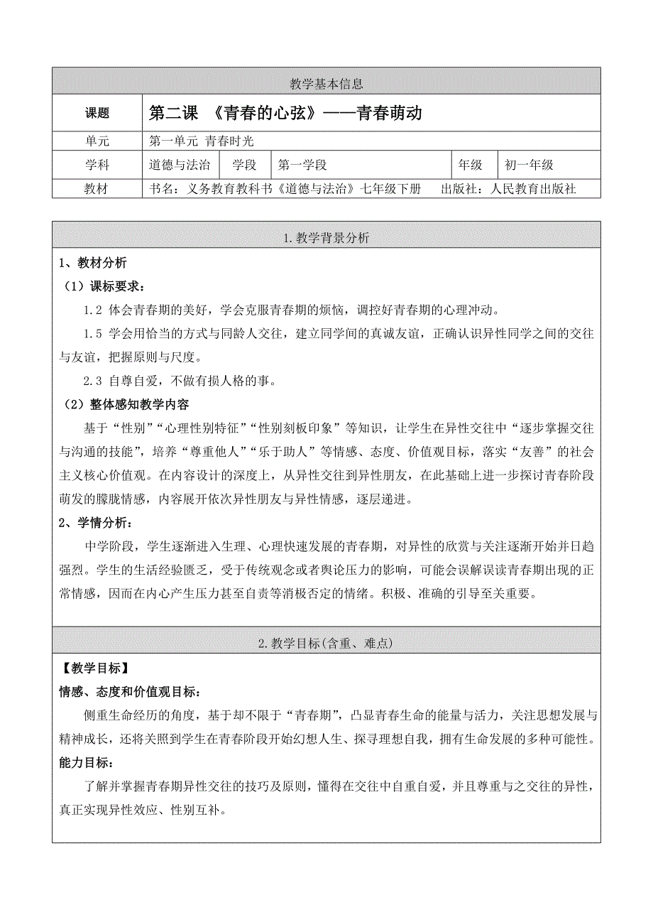 《青春萌动》教学设计（附导学案）_第1页