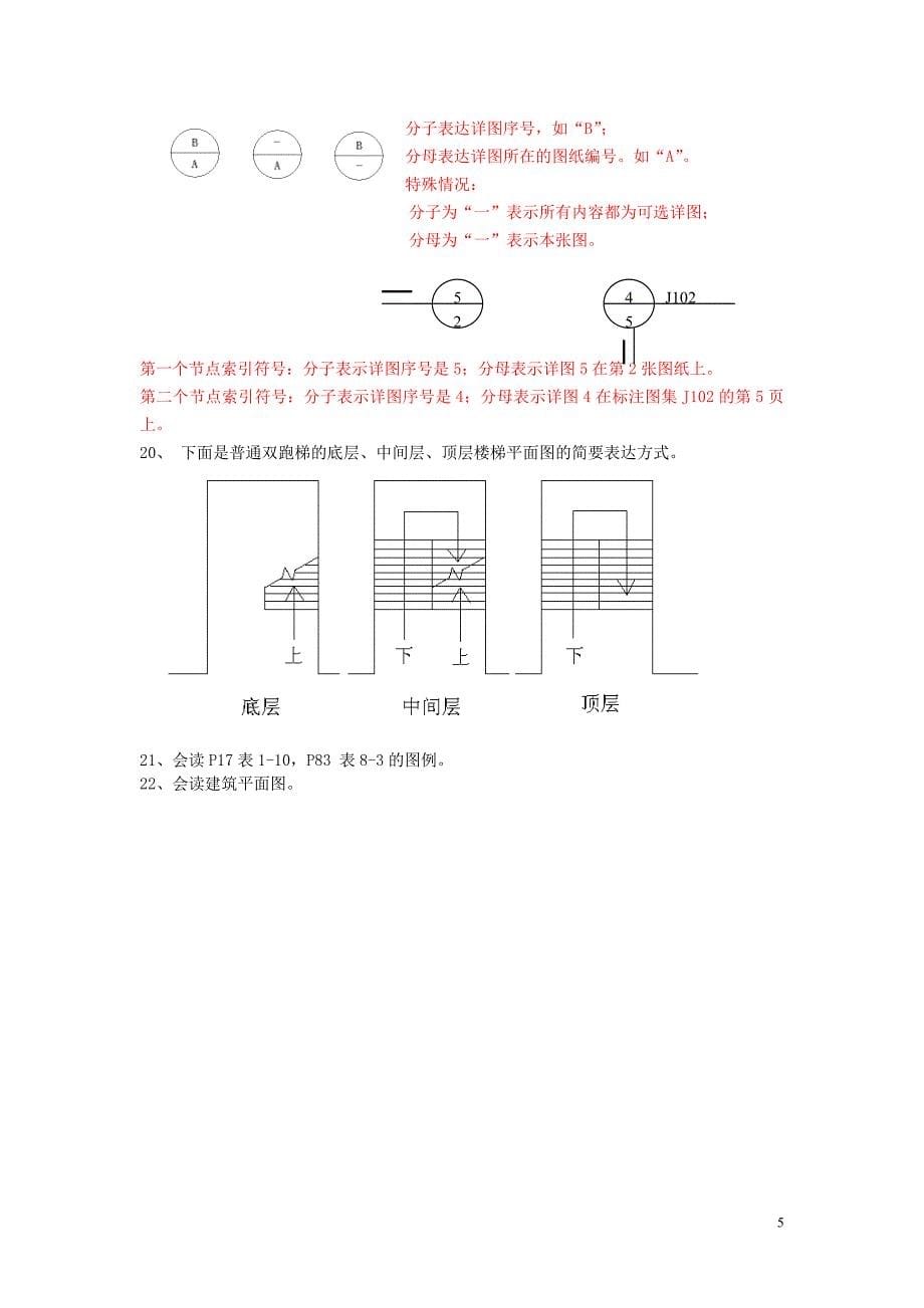 科干院 建筑识图与构造复习题(答案)_第5页