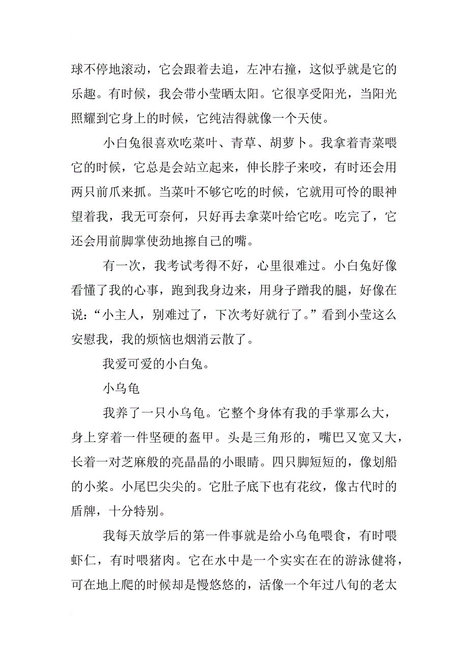 保护动物的作文书信格式_第4页