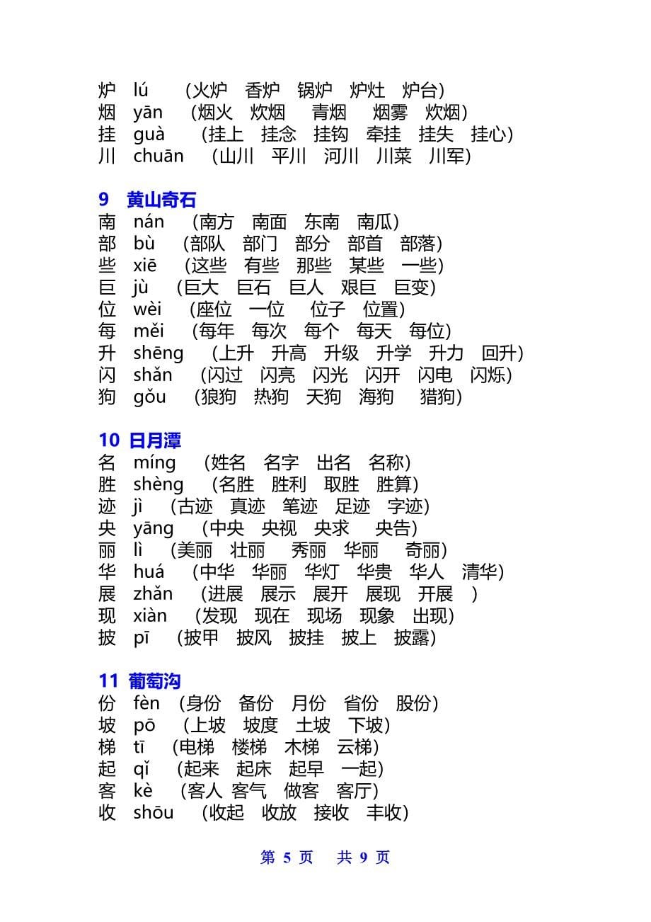 二年级语文(上册)《写字表》_第5页