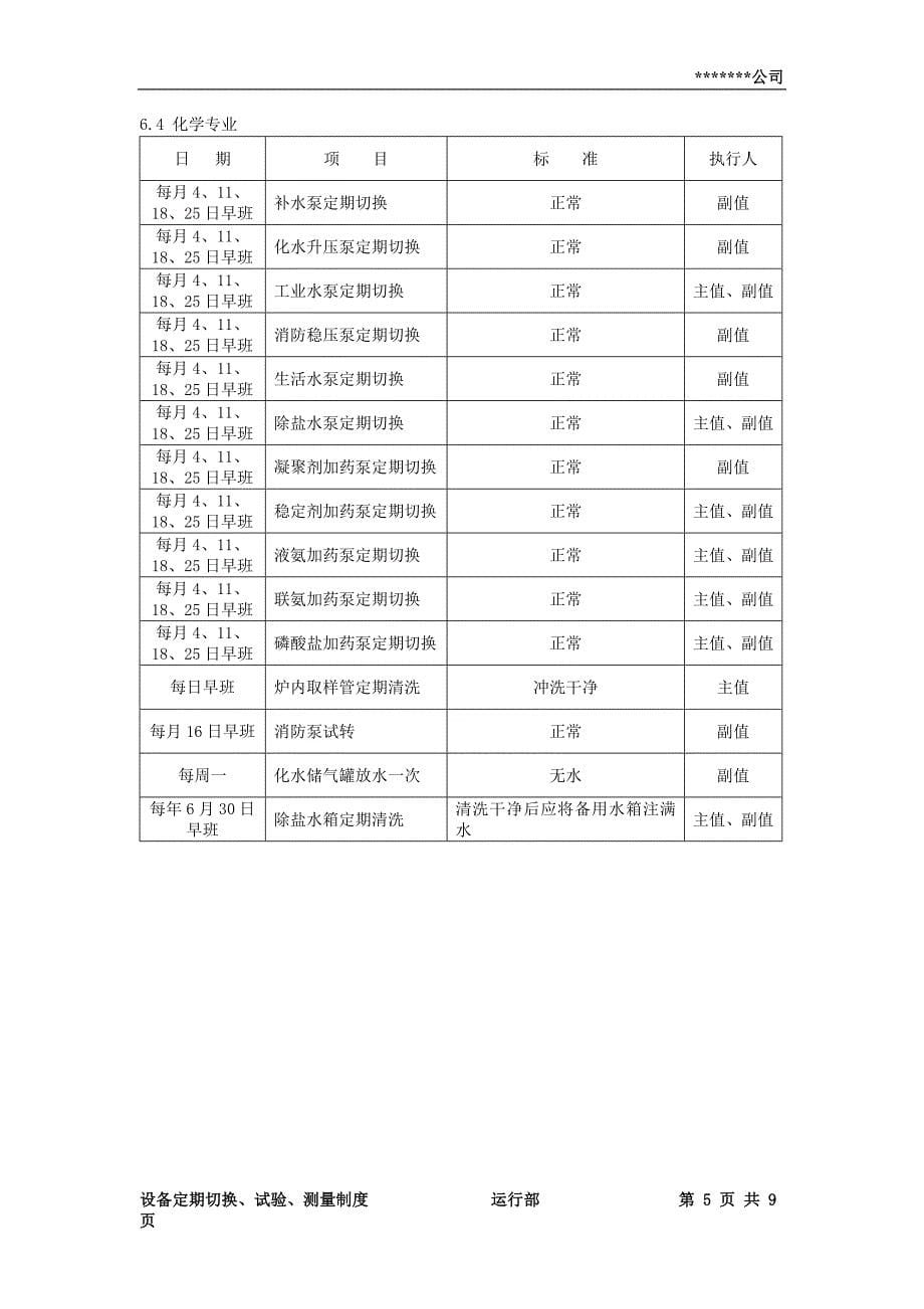 设备定期切换、试验、测量制度_第5页