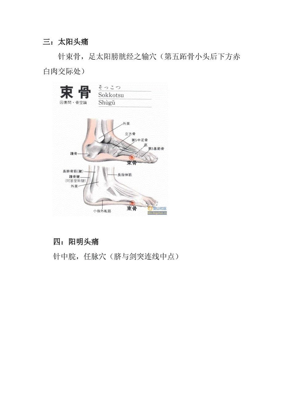 疼痛疾病特效针刺疗法总结(非常好)_第5页