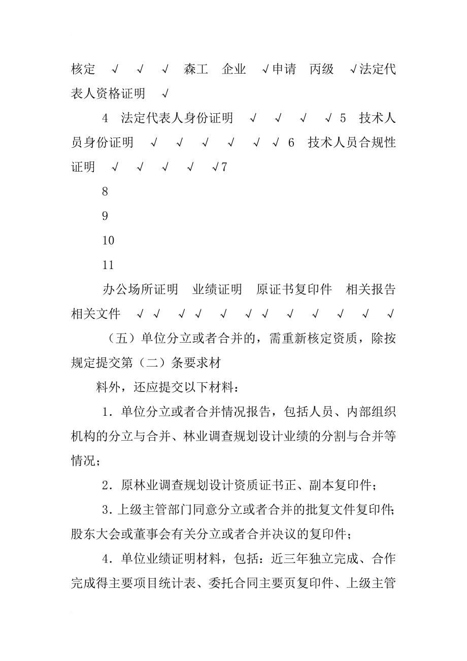 林业调查规划设计单位资格认证申请表_第5页