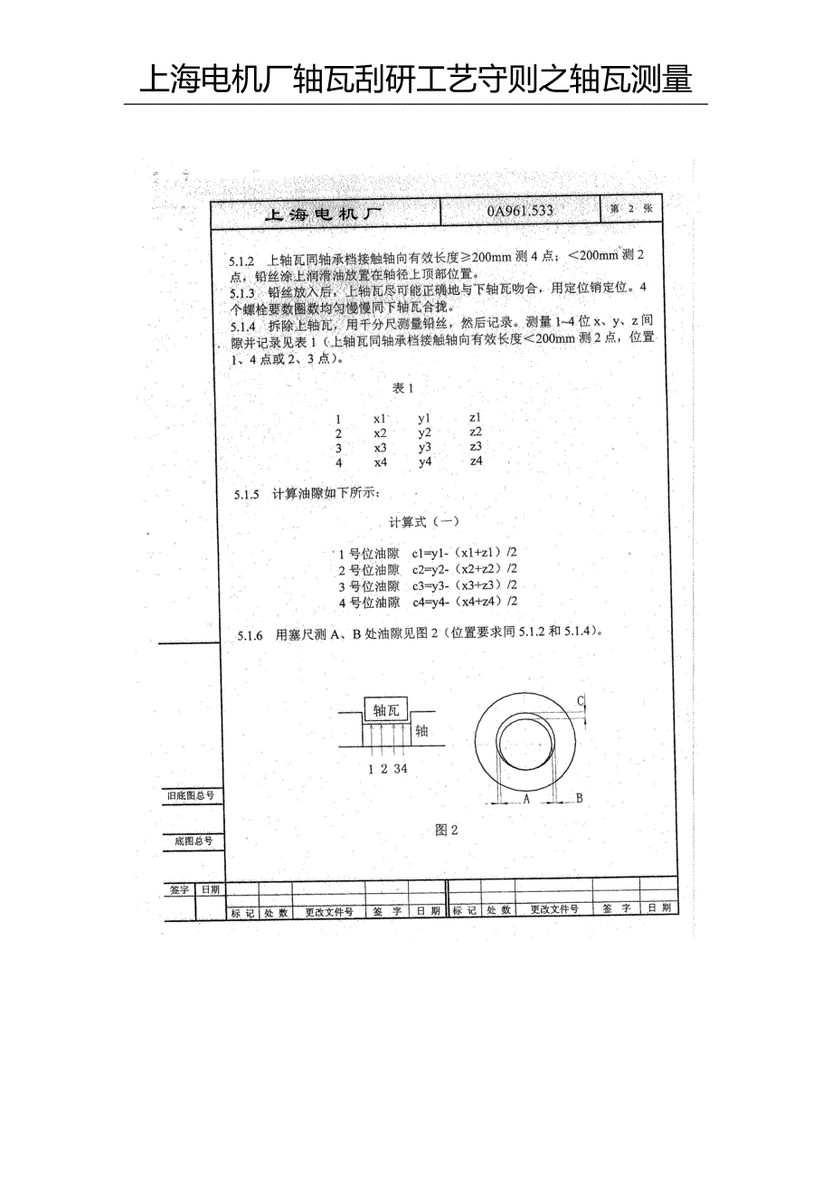 轴瓦刮研工艺守则之轴瓦油隙测量(上海电机厂)_第2页