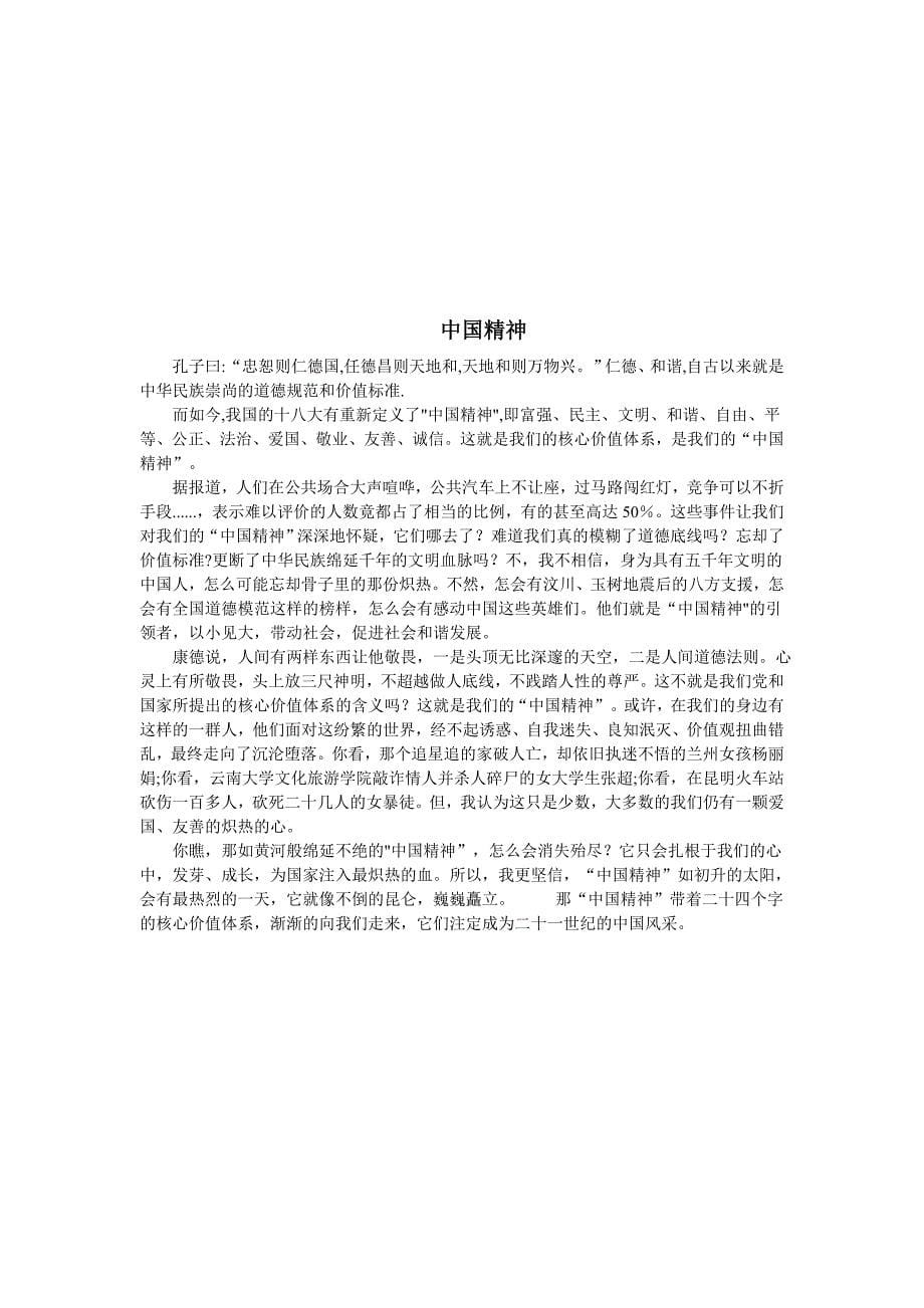 关于社 会 主 义核心价值观的作文_第5页