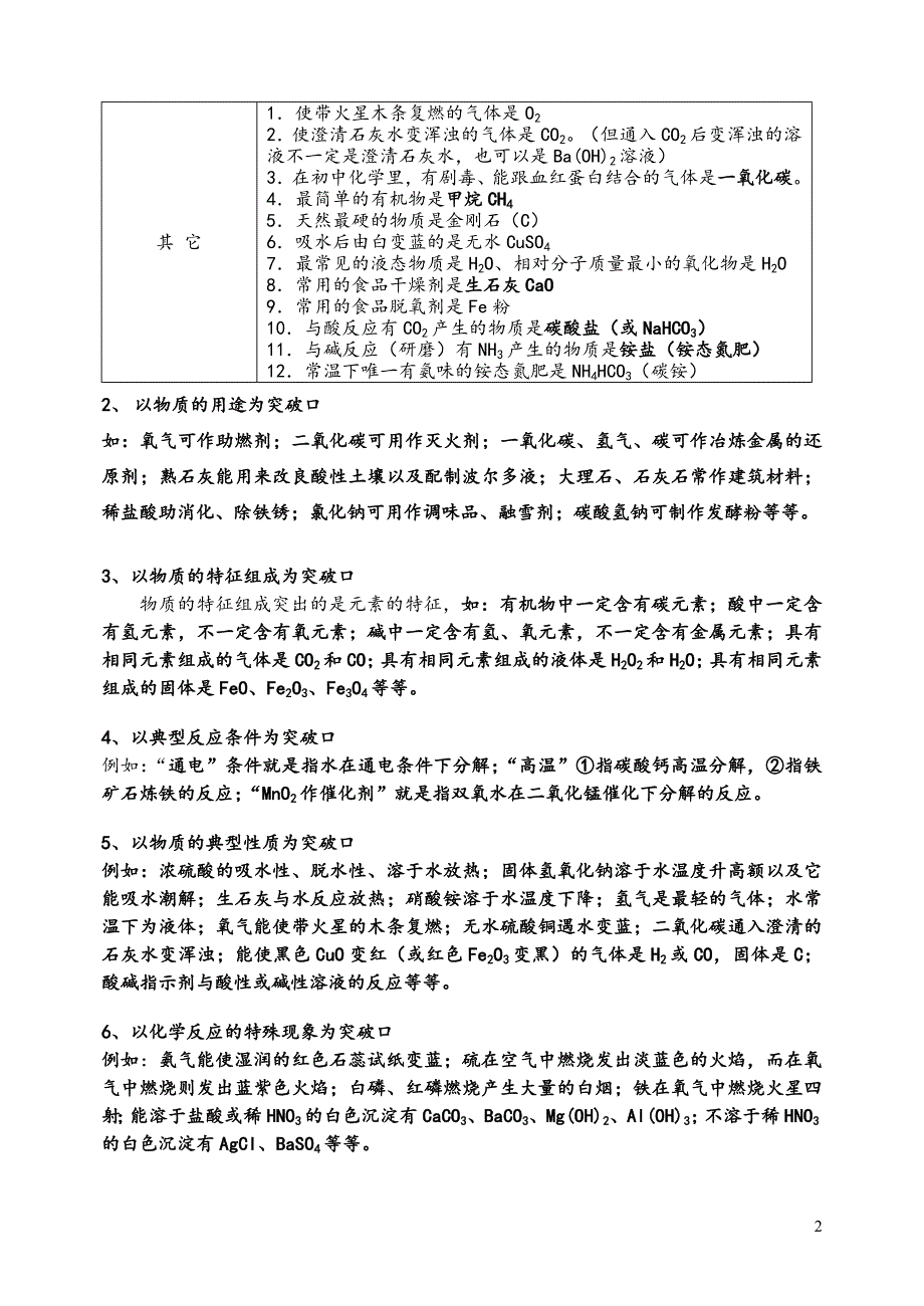 中考化学——无机推断题复习资料 (1)_第2页