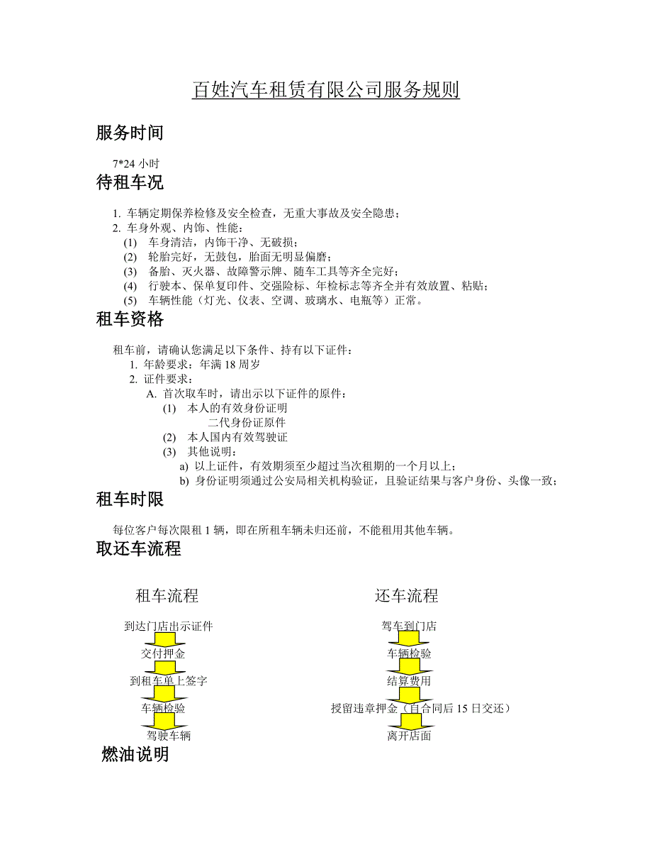 百姓汽车租赁有限公司服务规则_第1页