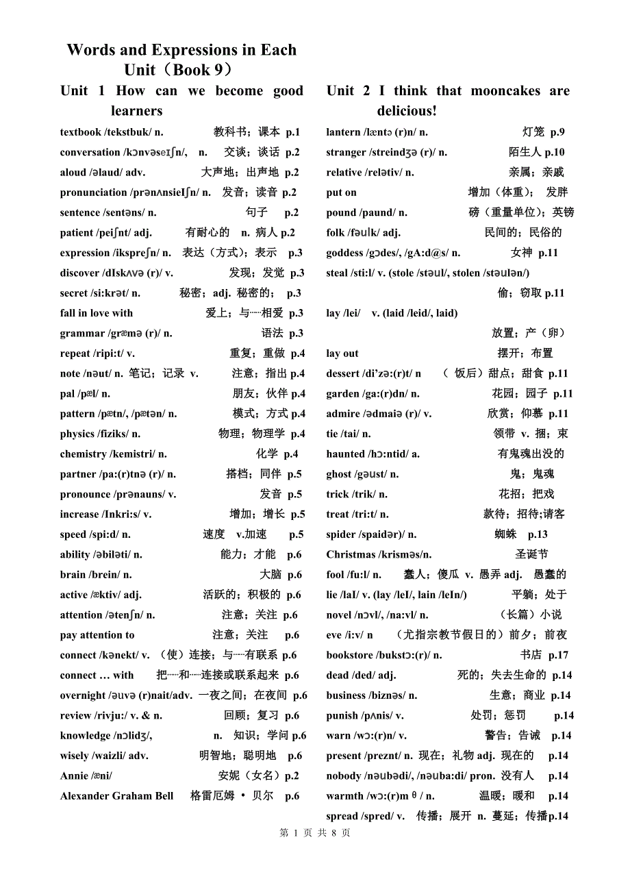 2016年-九年级-英语全册-人教版-单词表_第1页