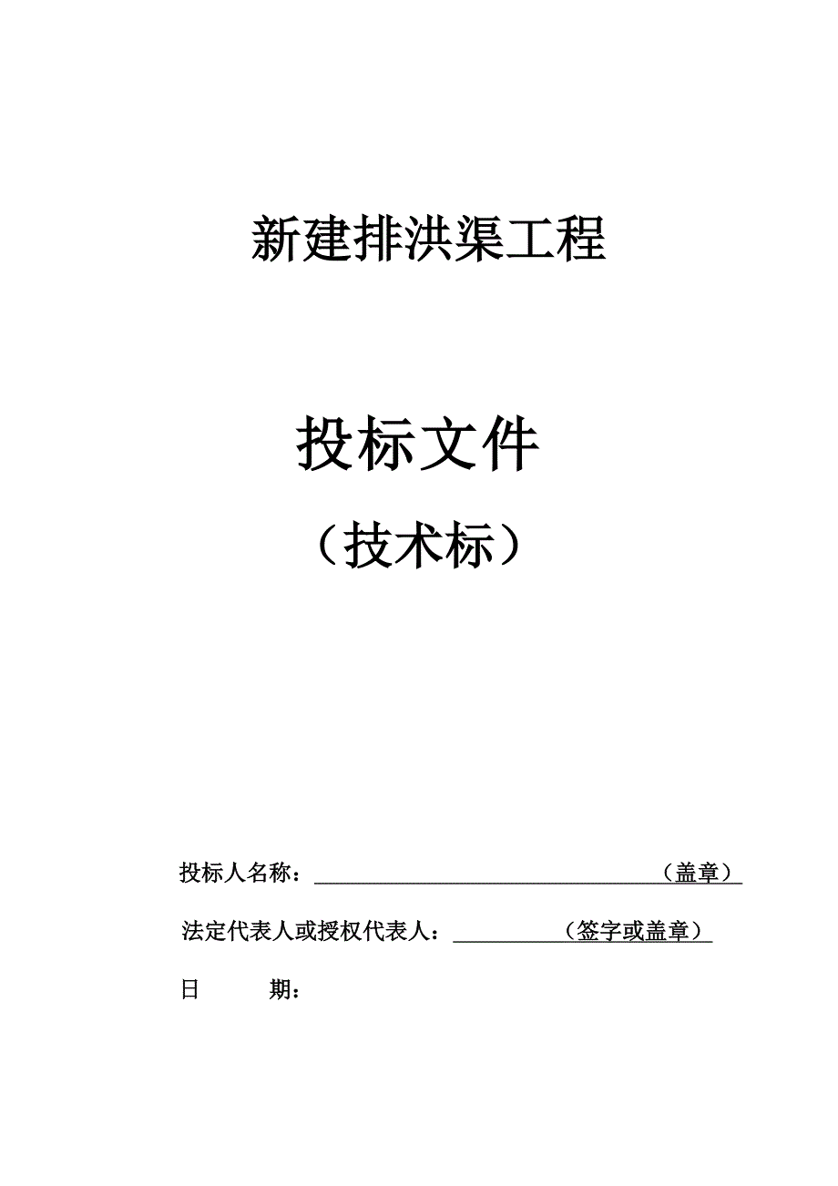 新建排洪渠工程投标文件_第1页