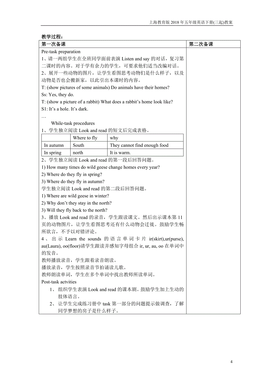 上海教育版英语五年级下册module 1 unit 2《our new home!》教案_第4页