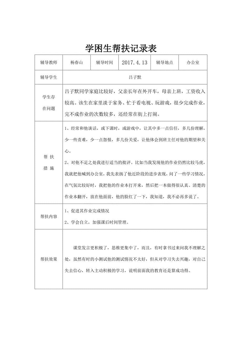 六(1)学困生帮扶记录表_第5页