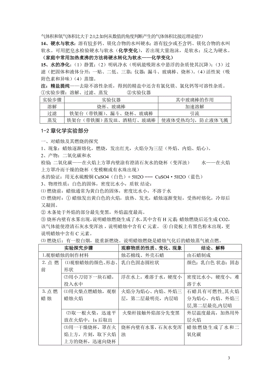 沪教版初三化学第一次月考知识点(超详细)1-2章_第3页