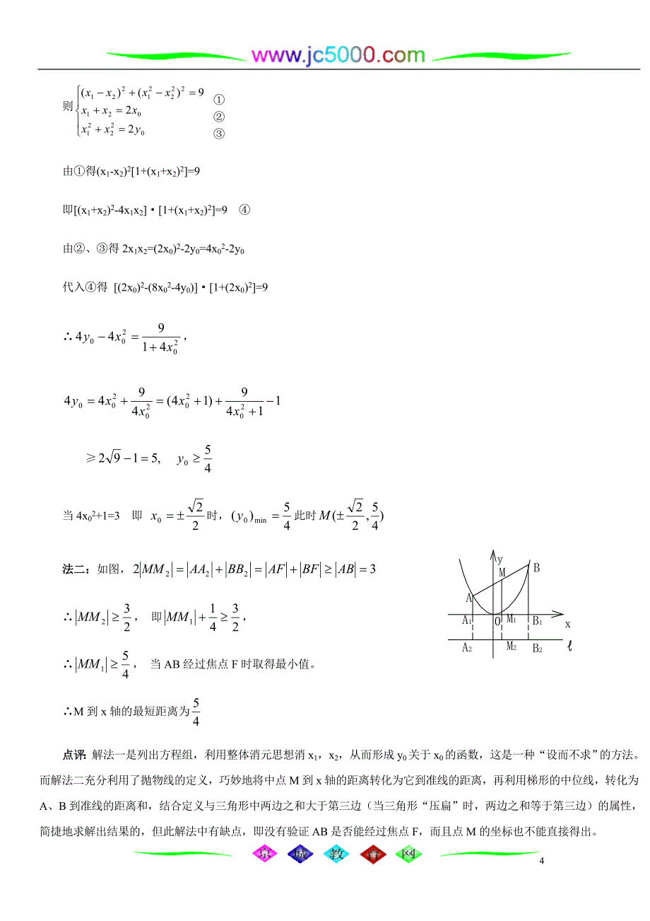 解圆锥曲线问题常用方法(一)_第4页