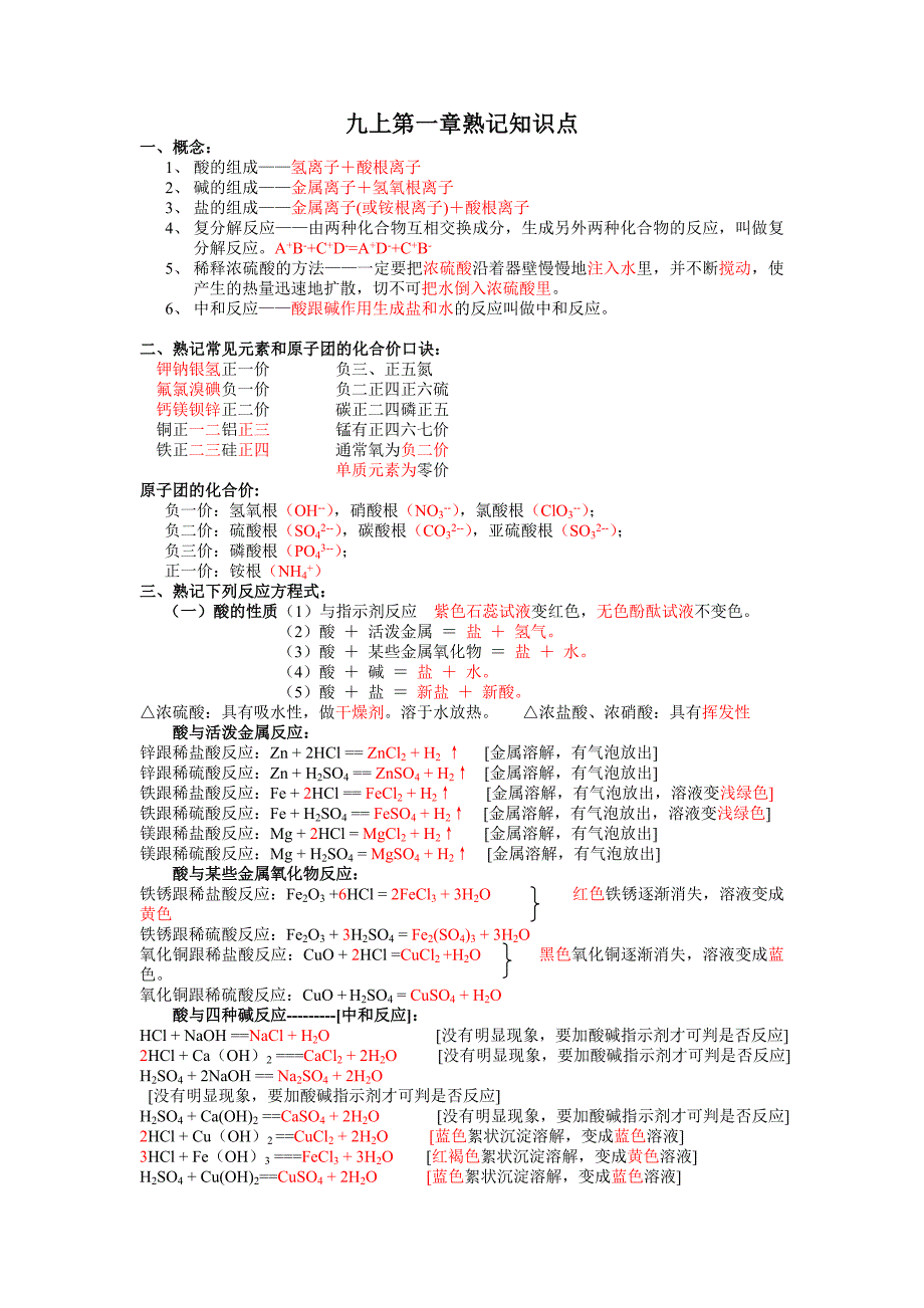 浙教版科学九年级上册第一章知识点_第1页