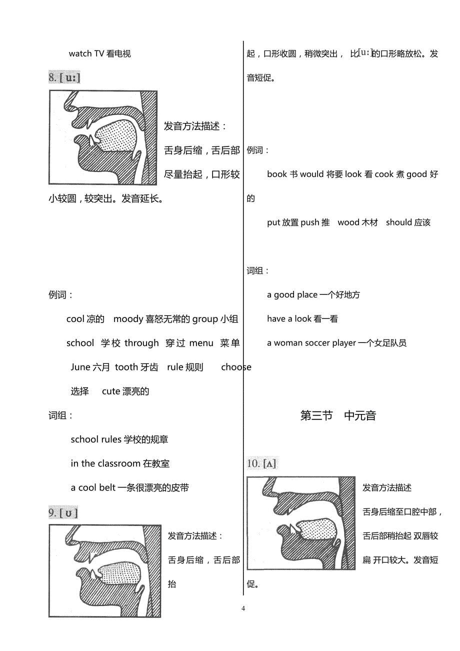 英语国际音标(附发音器官示意图)_第5页