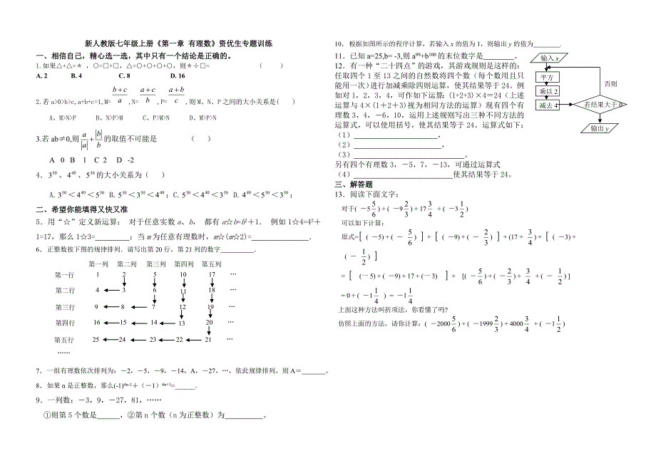 有理数培优题_第1页