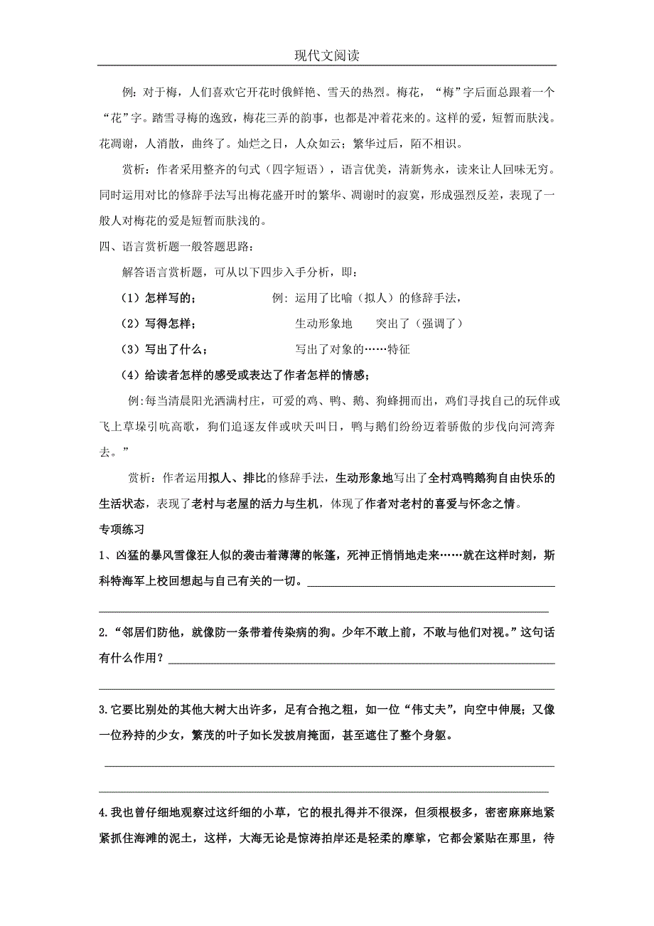 初中语文语句赏析技巧与训练(上)_第2页