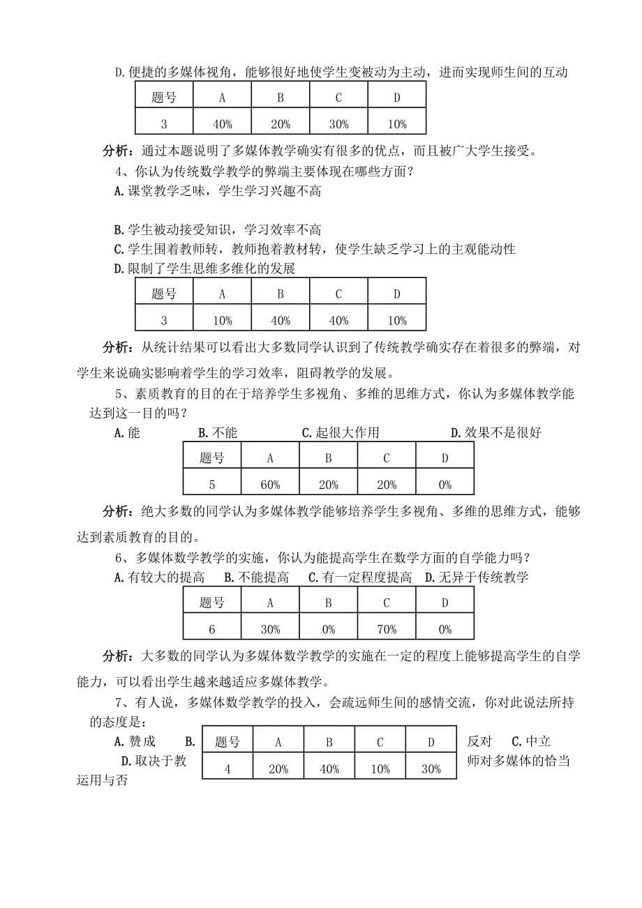 学生课堂学习调查问卷及报告_第5页