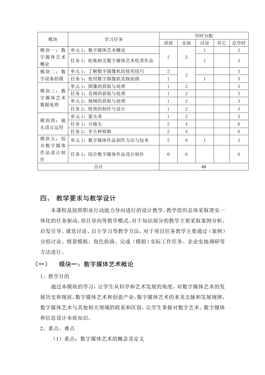 《数字媒体艺术制作》教学大纲_第3页