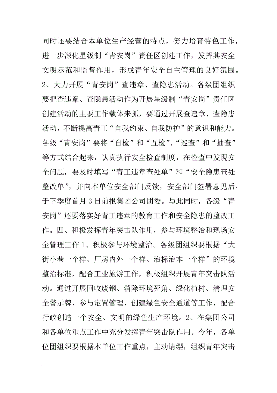 某集团公司团委青年安全计划 _1_第4页