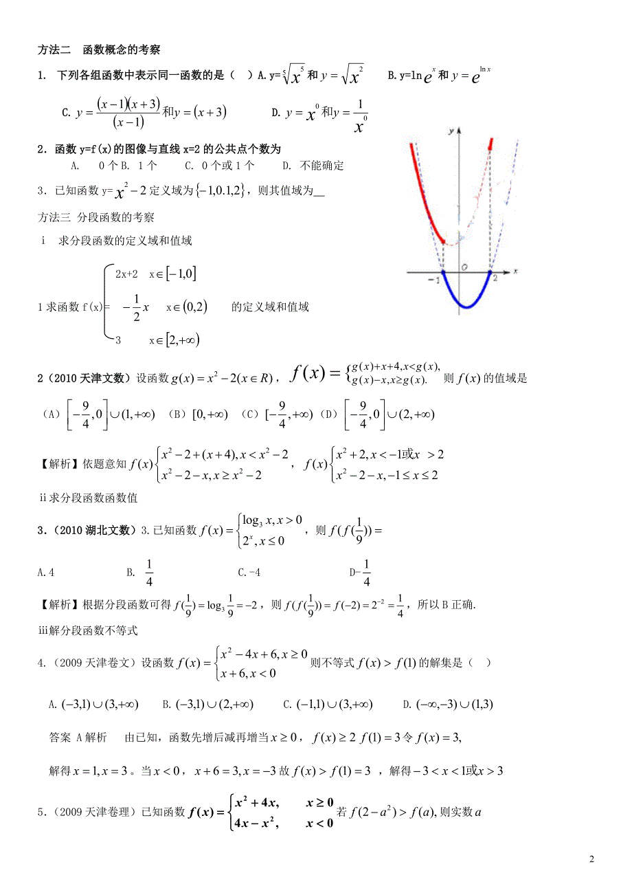 高中数学必修1函数完整部分题型总结_第2页