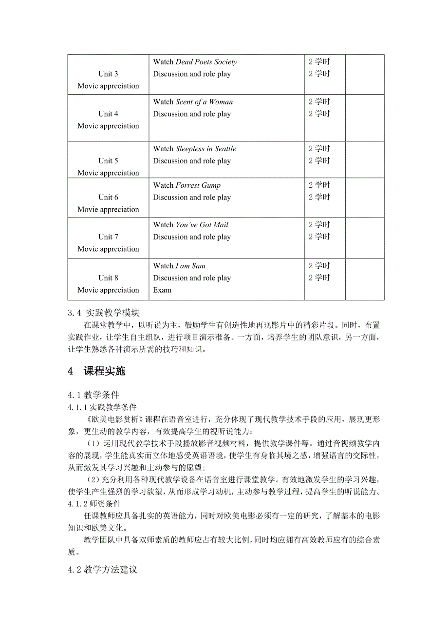 《欧美电影赏析》课程标准_第3页