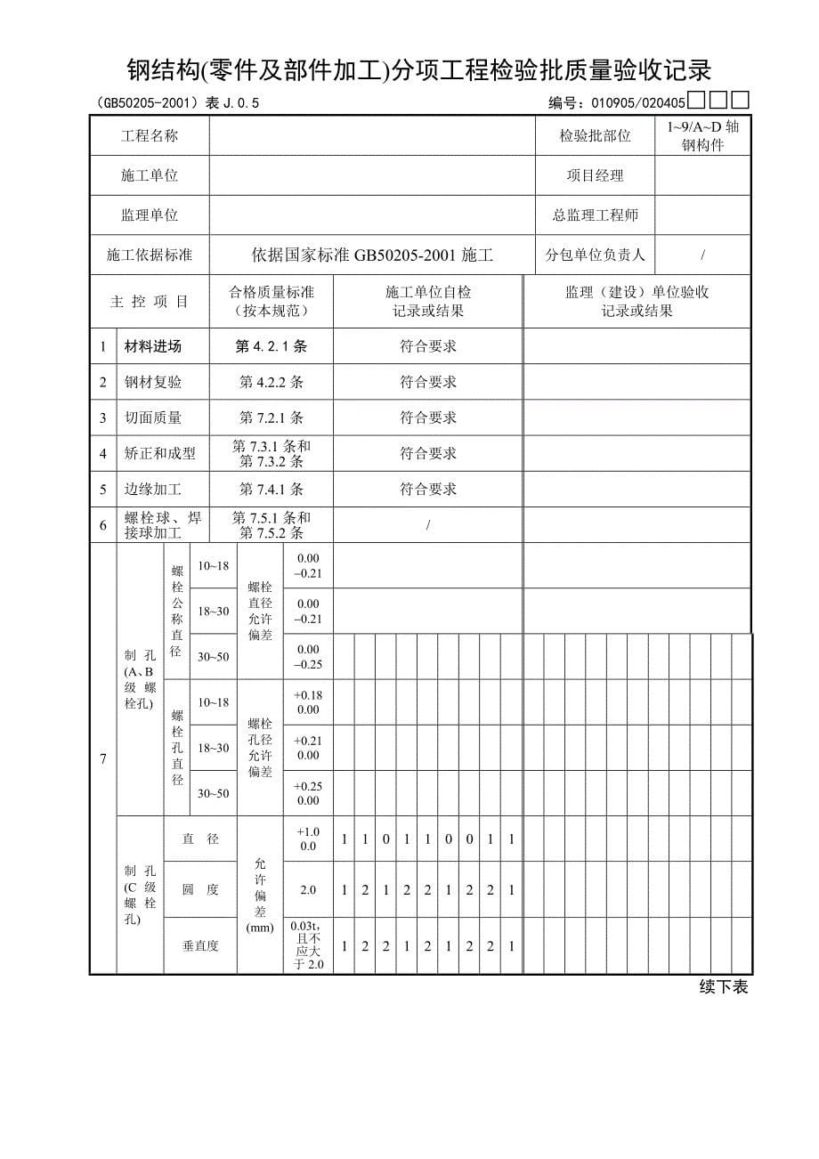 钢结构检验批_第5页