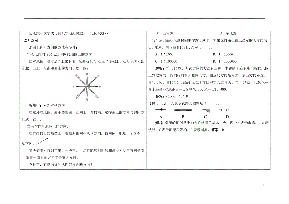 七年级地理上册 1.3 地图的阅读思维导图及知识点解析_第3页