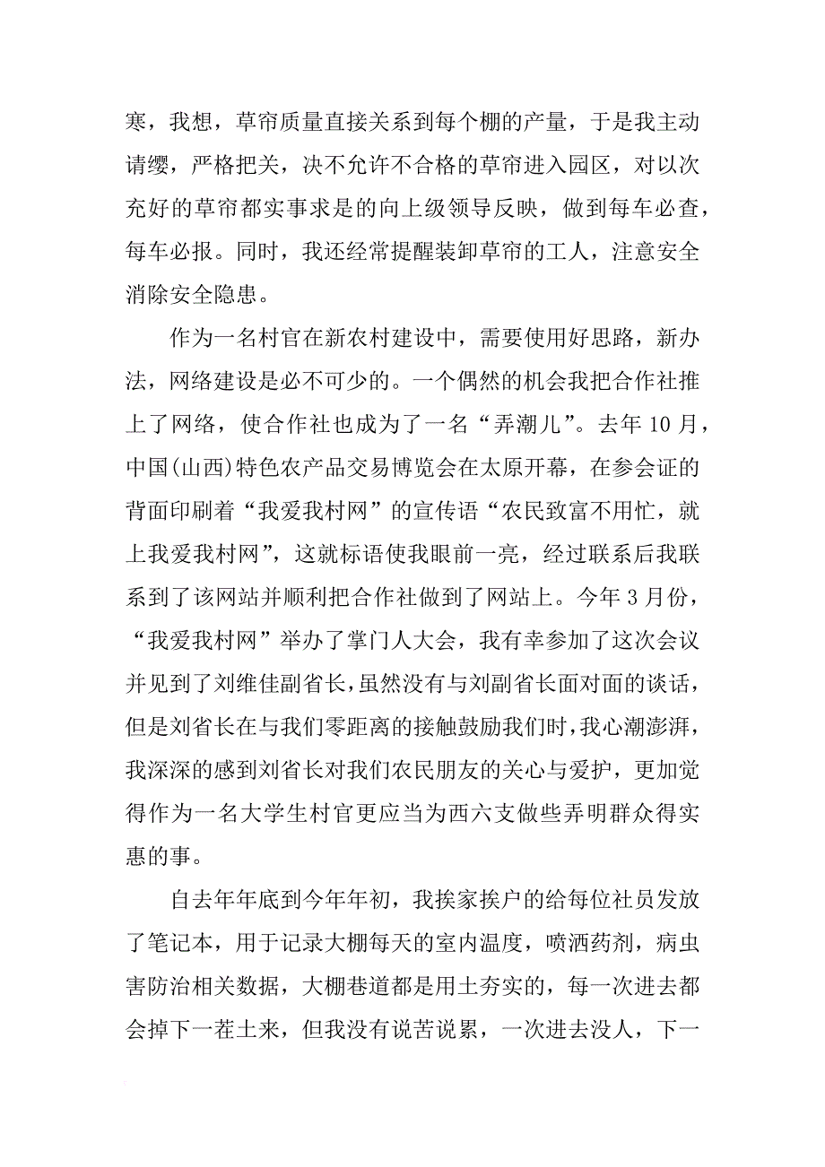 xx年12月大学生村委主任助理个人工作总结_第3页