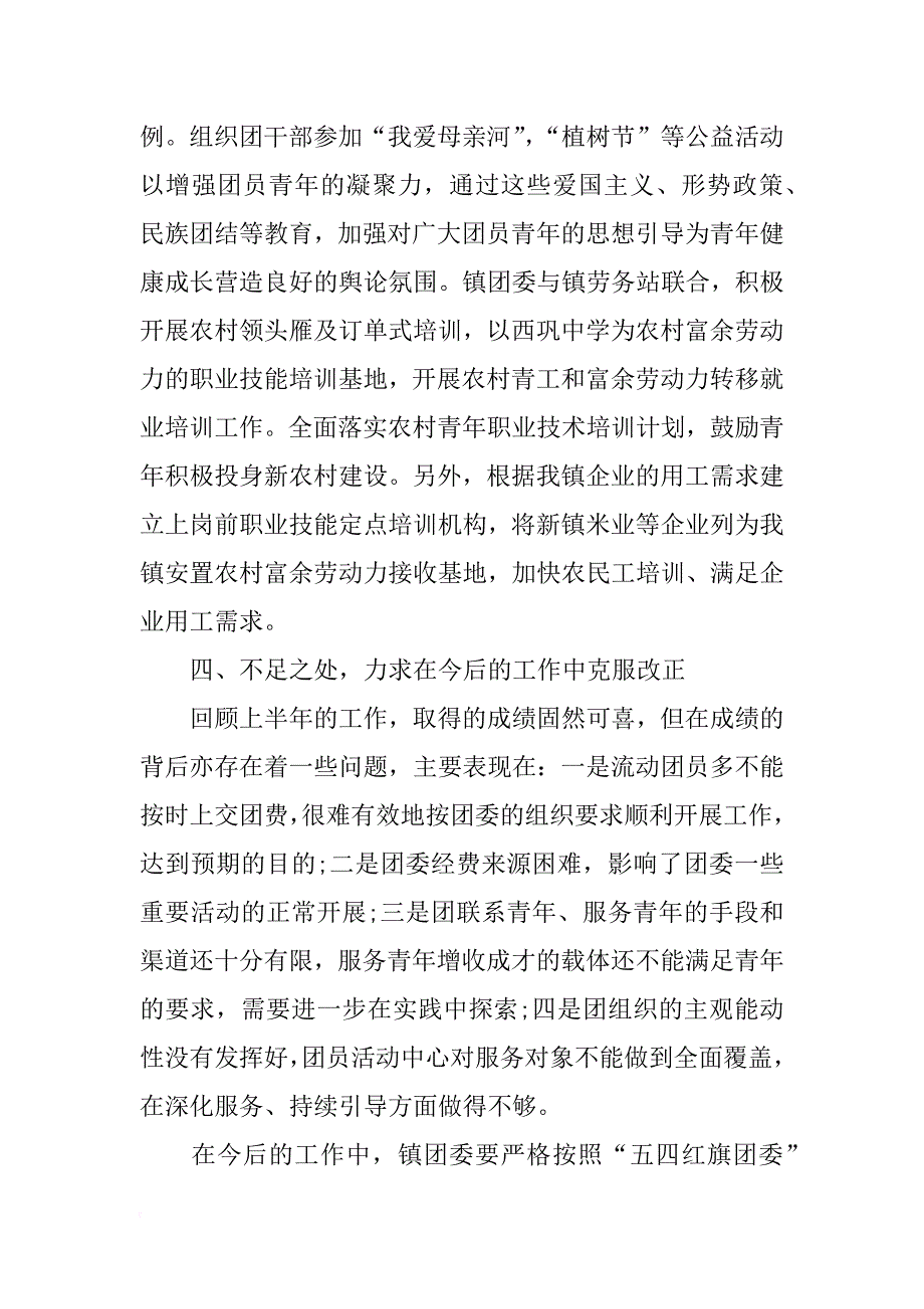 年乡镇团委工作总结范文4篇_第4页