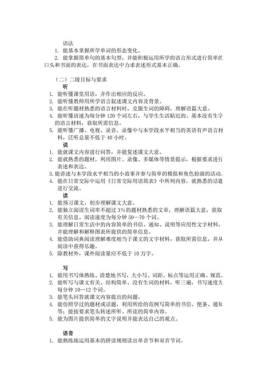 初级中学英语教学大纲_第3页