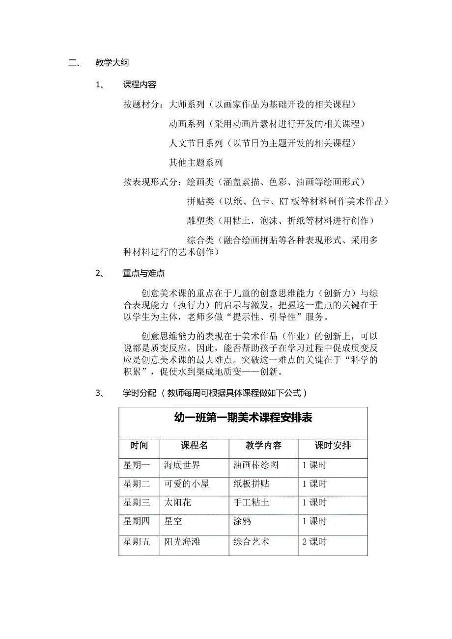 创意美术课程大纲_第2页