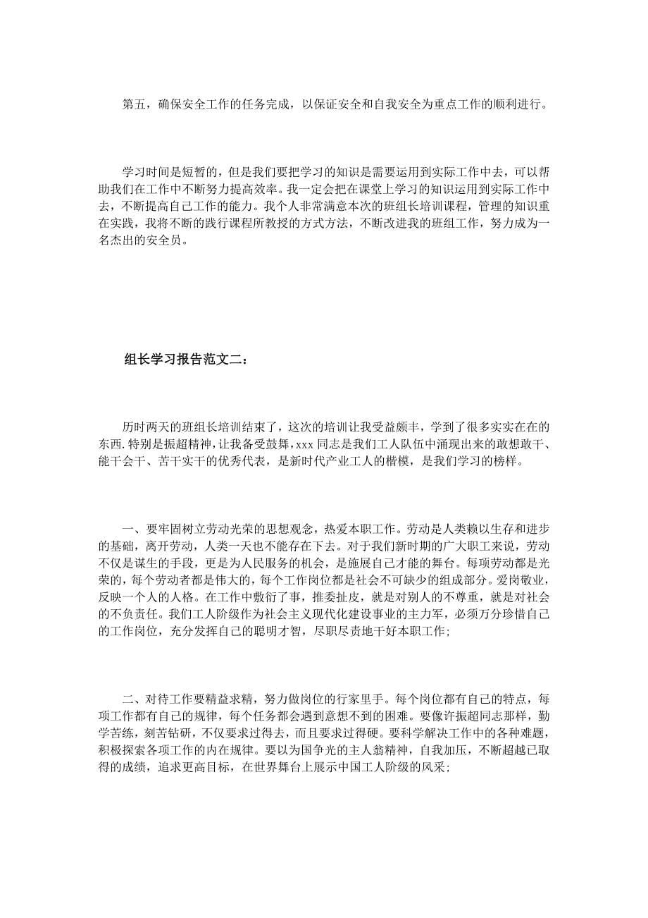 组长学习报告范文3篇_第5页