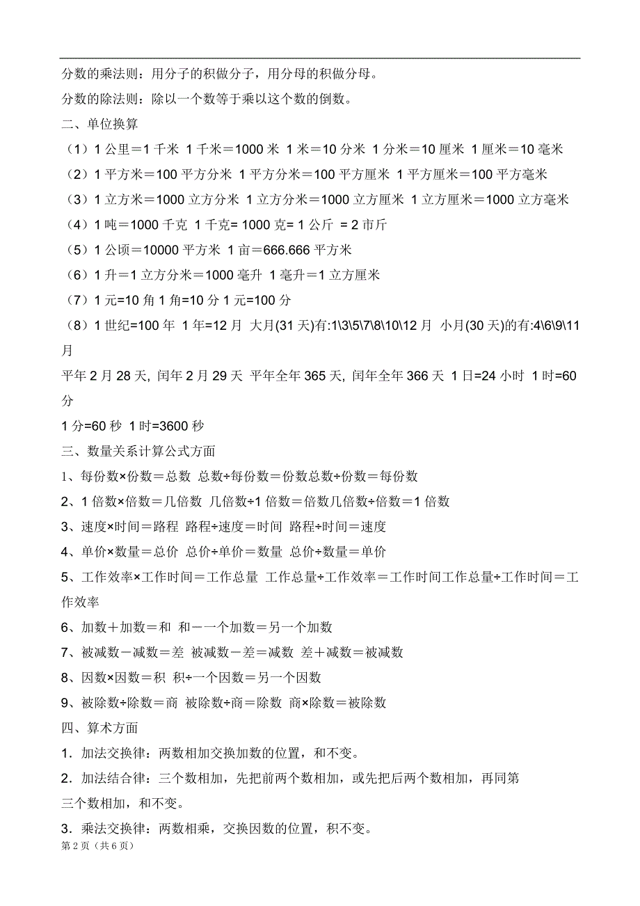 小学数学公式大全人教版_第2页