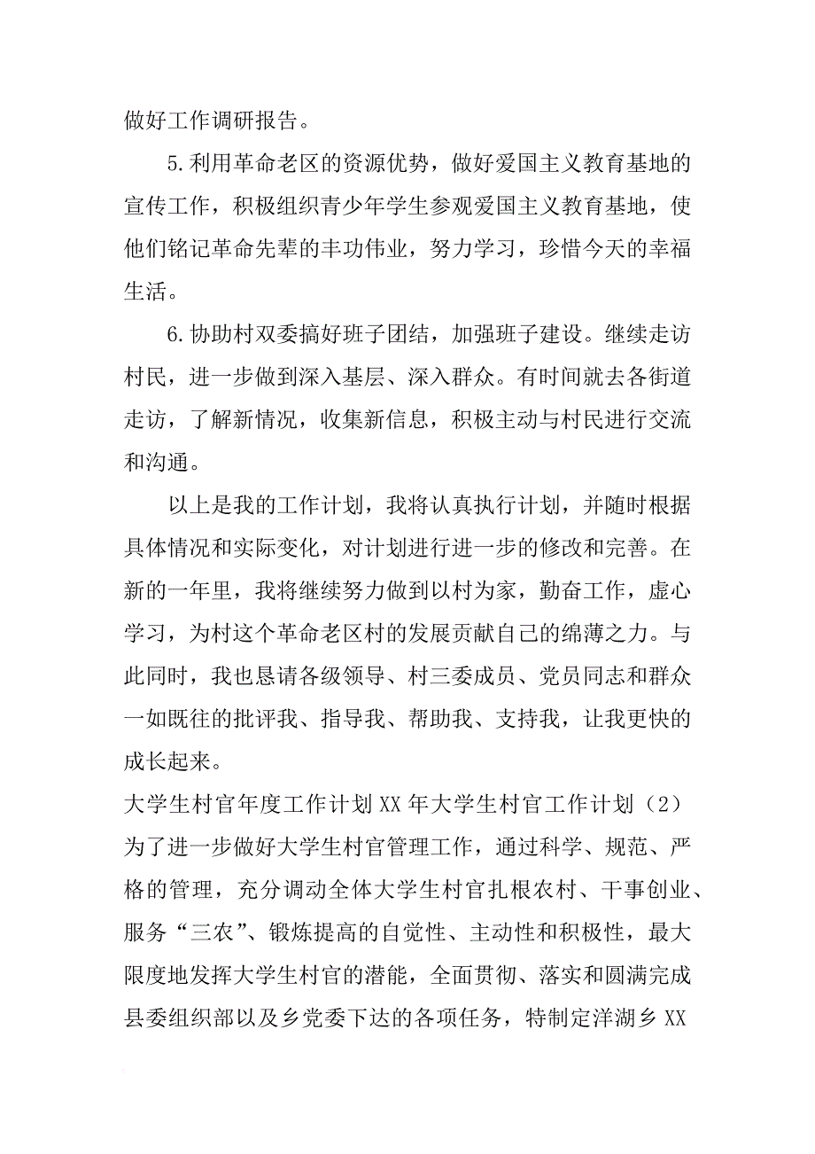 xx年大学生村官工作计划4篇_第2页