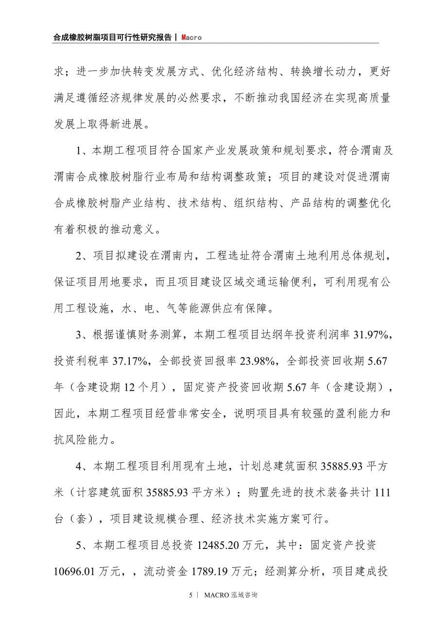 合成橡胶树脂项目商业计划书_第5页