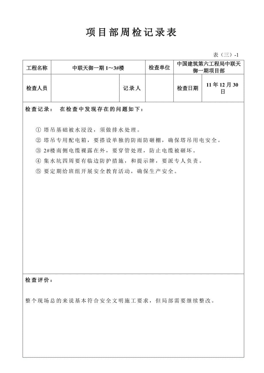 项目部周检记录表_第5页