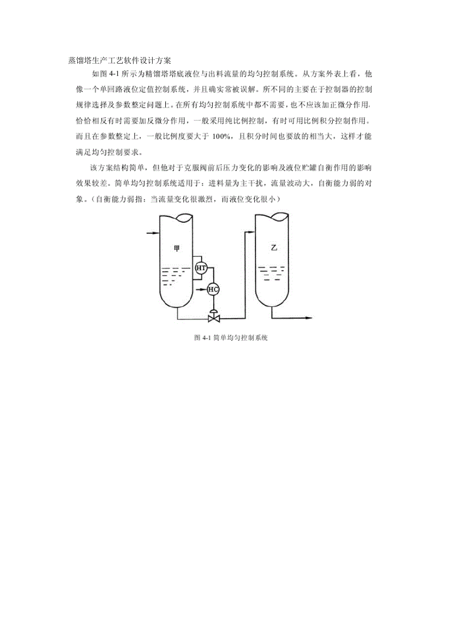 蒸馏塔生产工艺软件设计方案_第1页