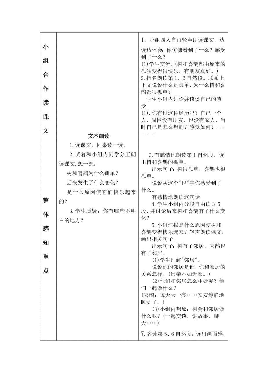 《树和喜鹊 》教学设计_第5页