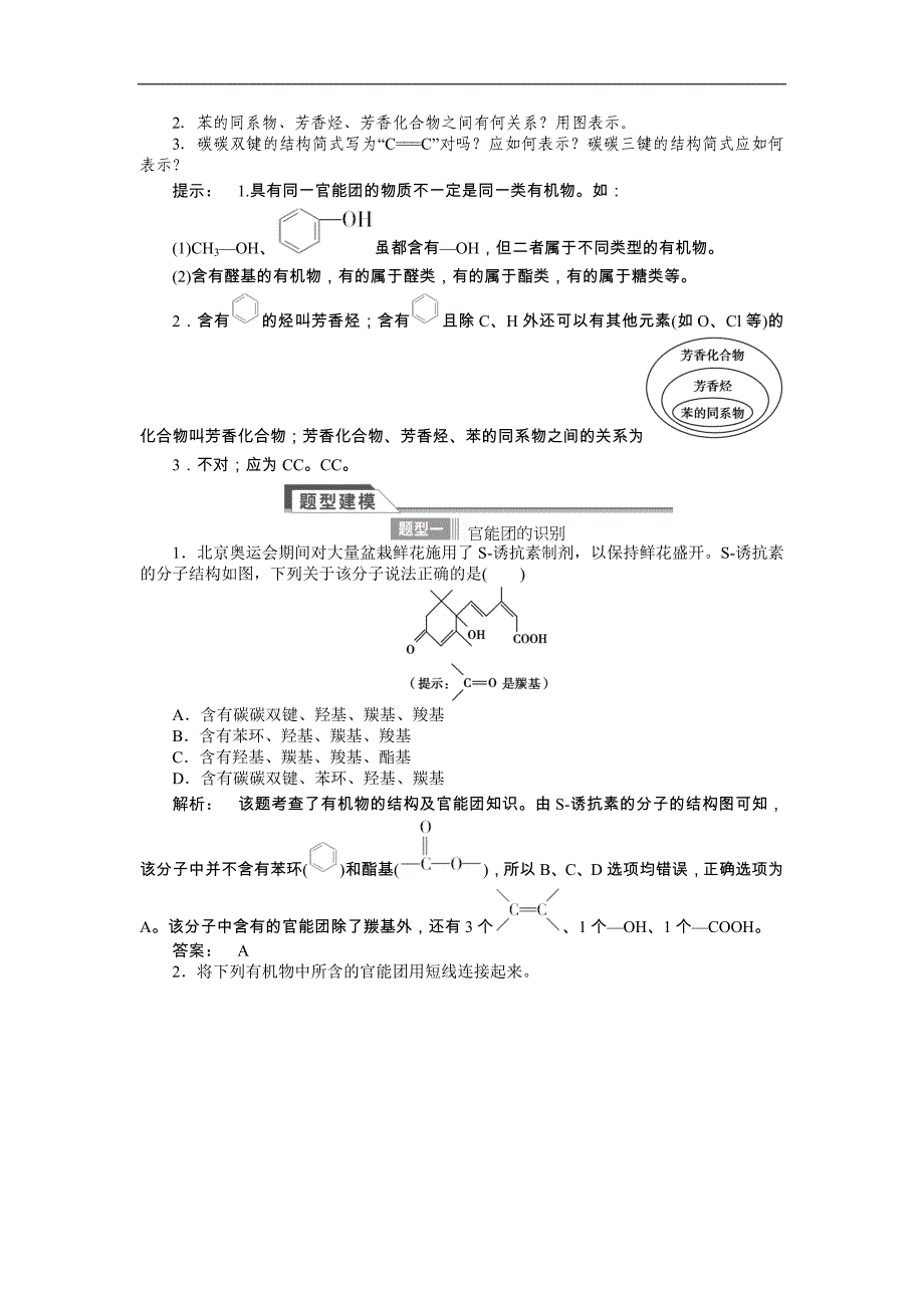 2015年高考化学（苏教版）总复习讲义：选修5第一单元　认识有机化合物_第2页