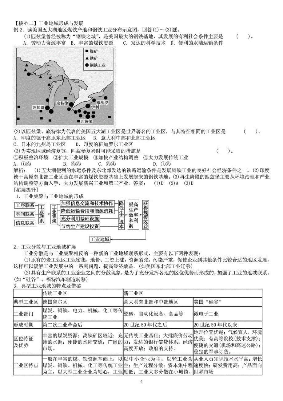 专题十 主要家当地区和我国的家当长大 (a4 学案)_第5页