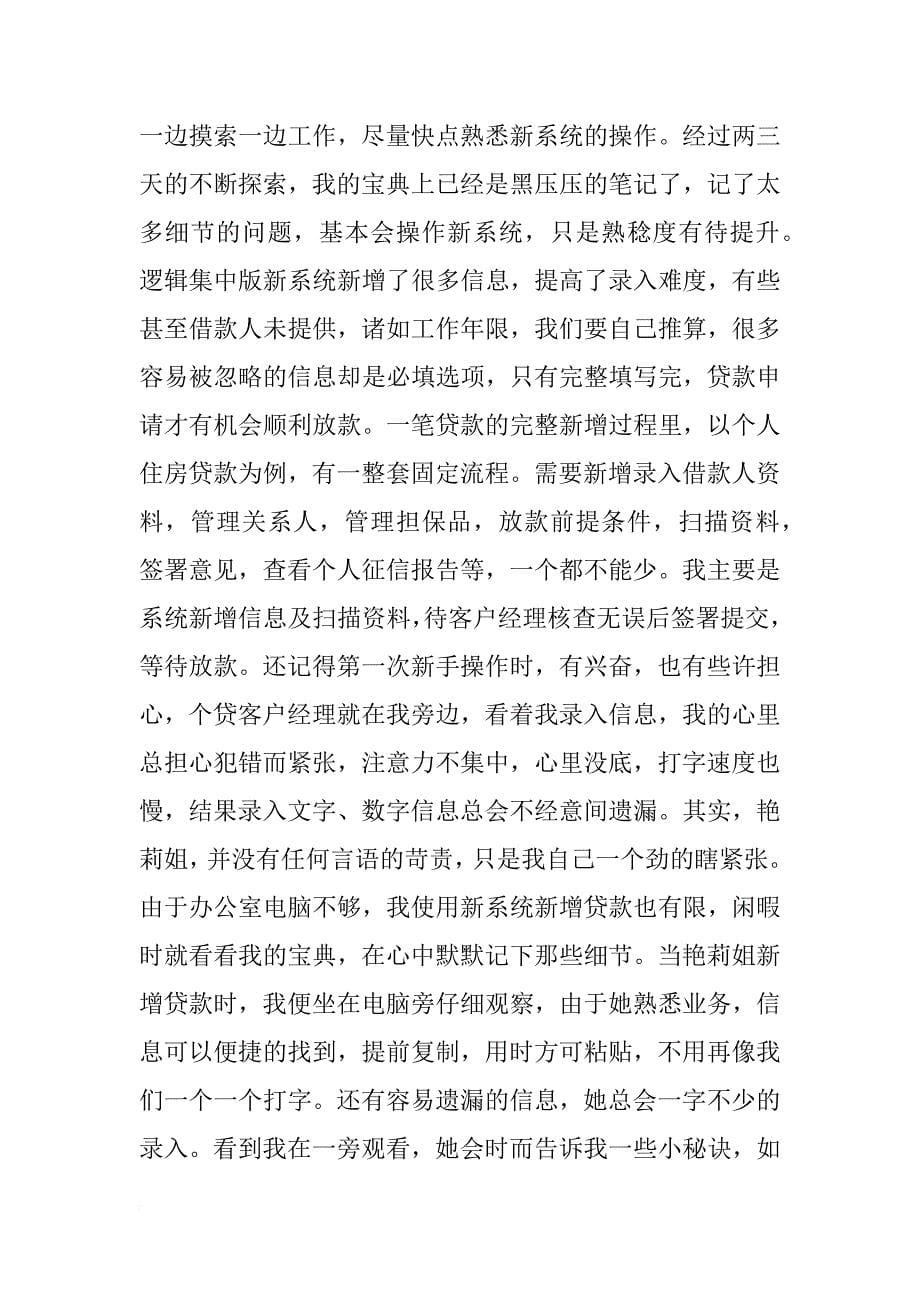 暑假中行实习总结范文_第5页