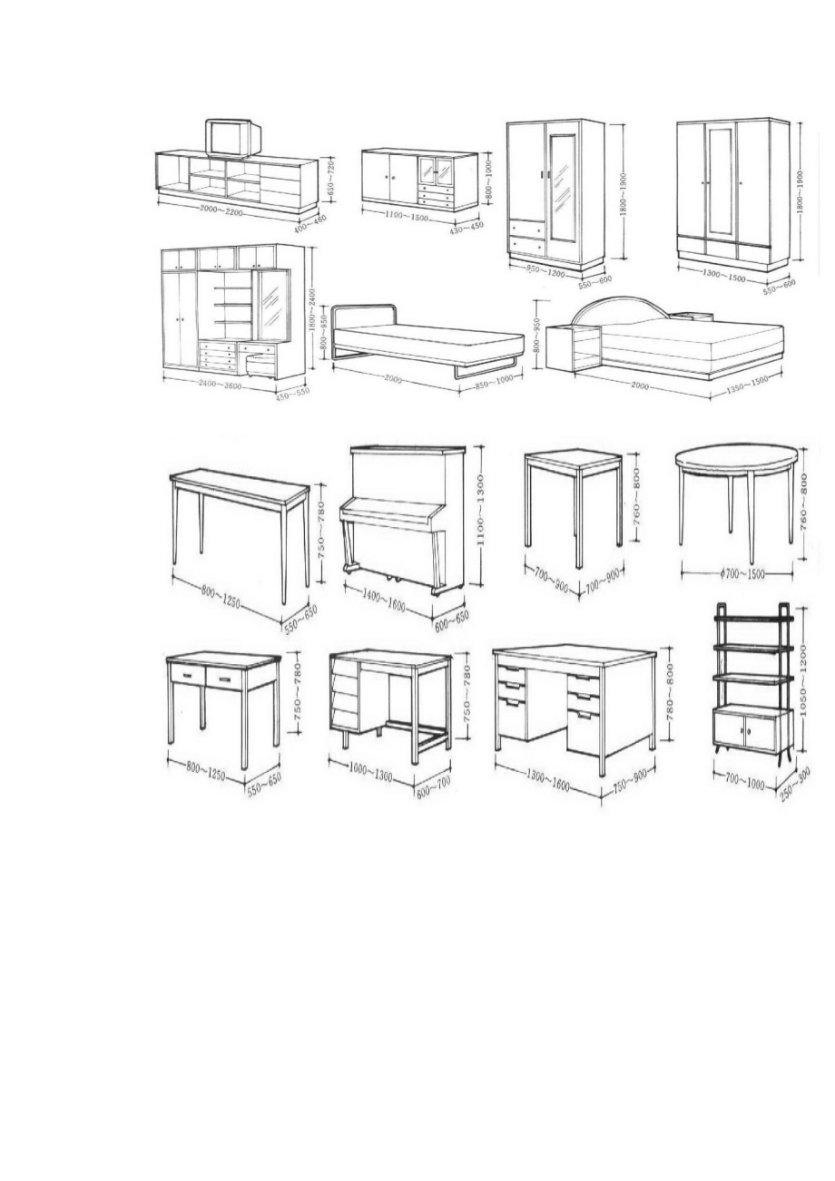 室内设计中的家具尺寸(图例)及材料_第3页