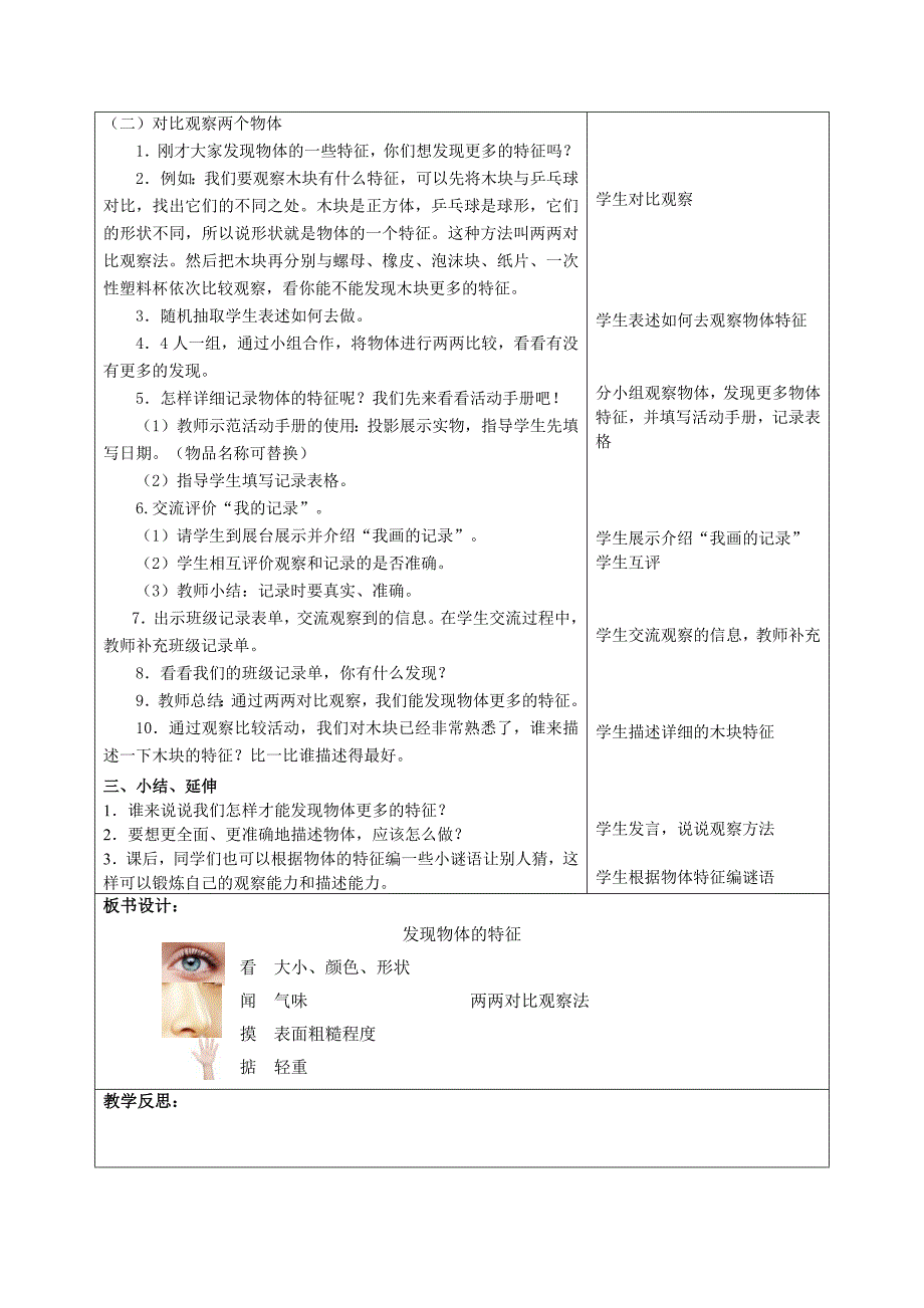 一年级下册科学教案(全)表格式_第2页