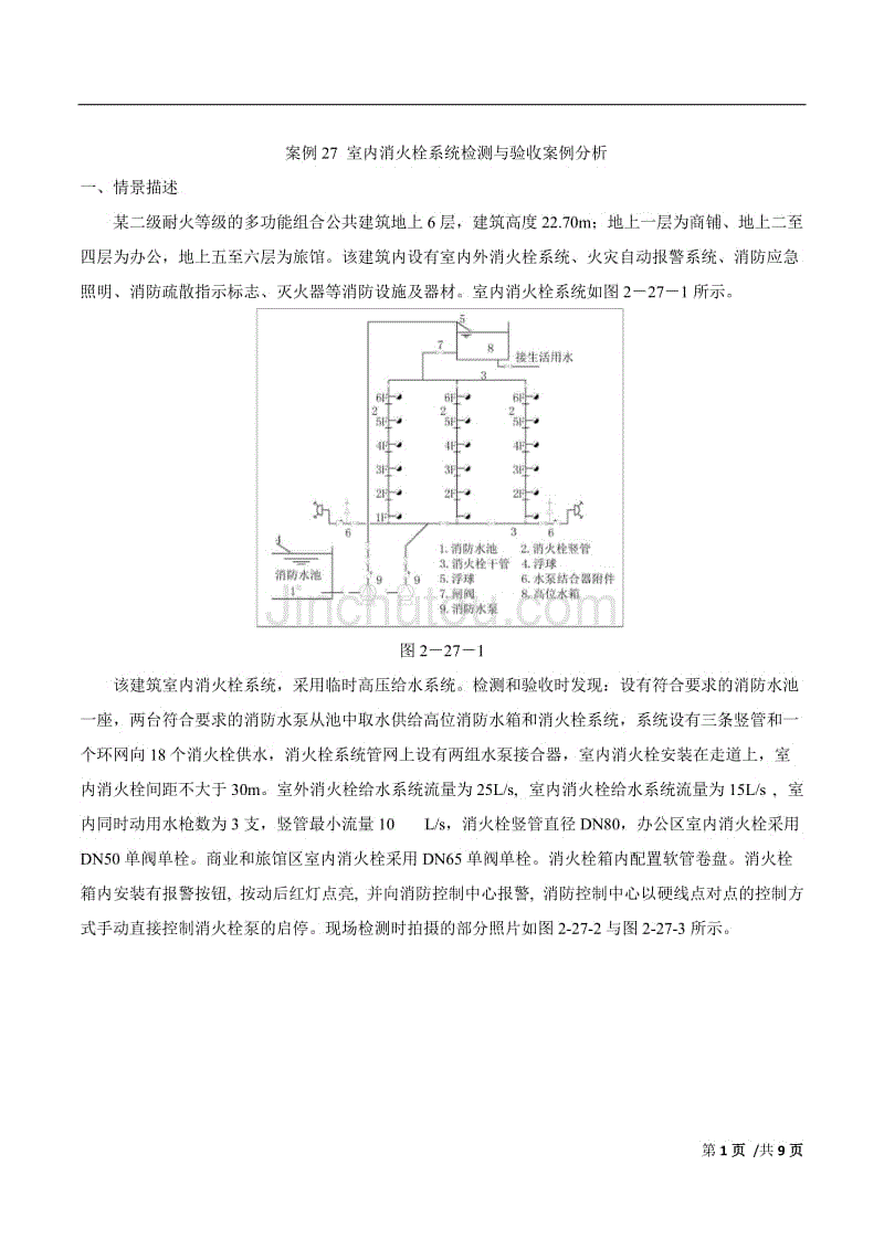 2018消防-案例分析-精讲班-21、案例27：-室内消火栓系统检测与验收案例分析（一）