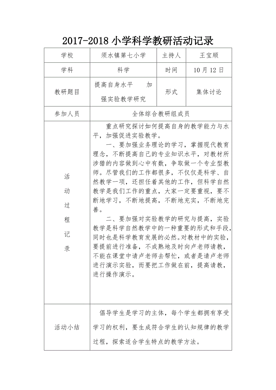 20182018小学科学教研活动记录表_第2页